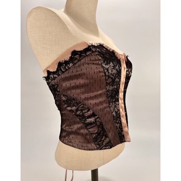 VTG Y2K Guess Lace Corset Small Med Bustier Sexy Lingerie Fem Y2K Club Festival - Picture 2 of 7